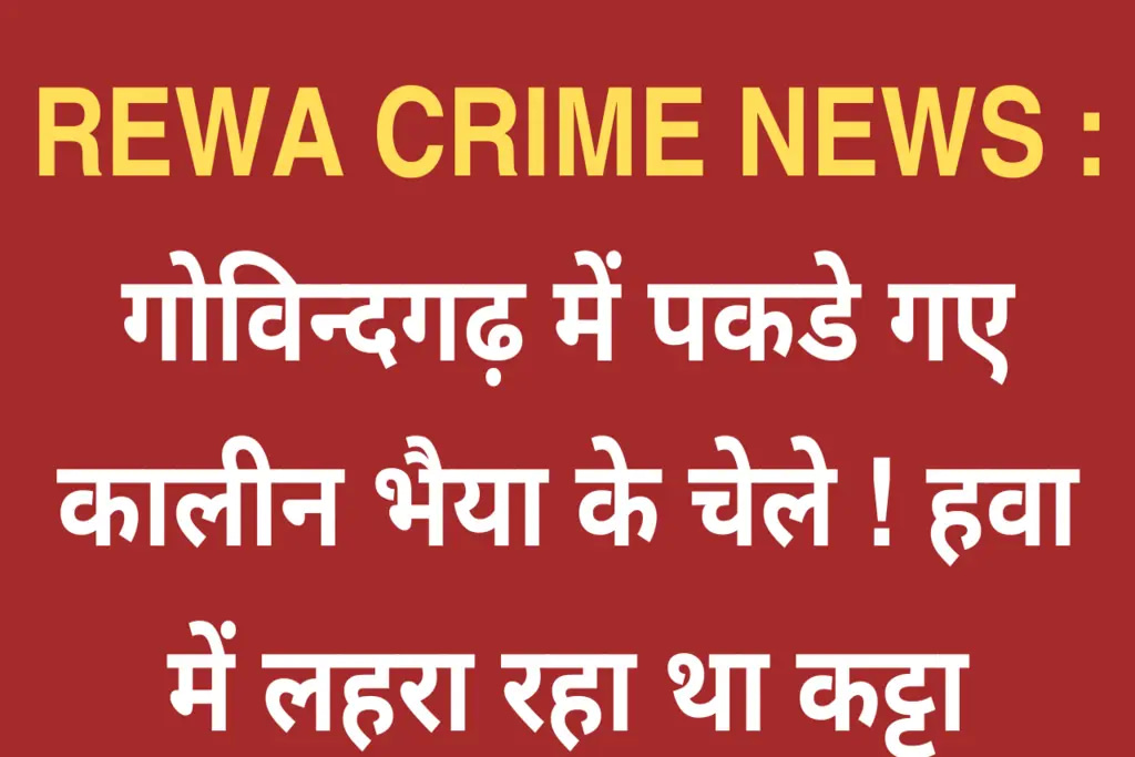 REWA CRIME NEWS : गोविन्दगढ़ में पकडे गए कालीन भैया के चेले ! हवा में लहरा रहा था कट्टा